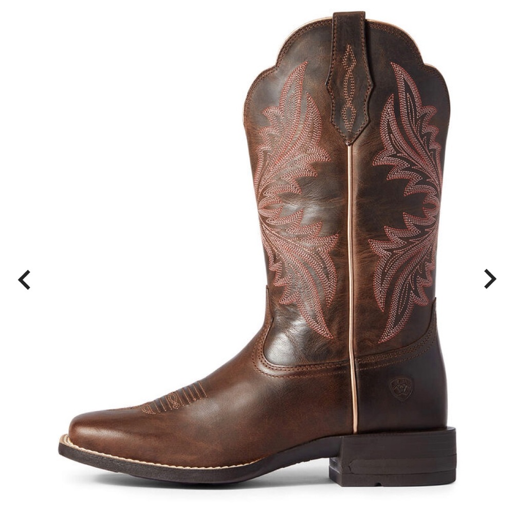 West Bound Western Boot Ariat Shock Shield Wide Square Toe Cowboy Womens Size 8